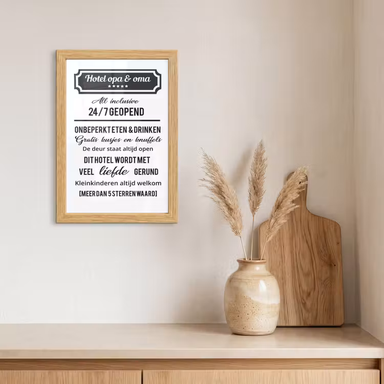 Poster met lijst - Hotel opa & oma - Spreuken - Opa - Quotes - Oma — 3
