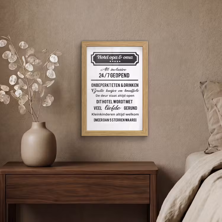 Poster met lijst - Hotel opa & oma - Spreuken - Opa - Quotes - Oma — 4