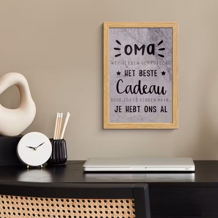 Poster met lijst - Oma - Spreuken - Oma je hebt ons al - Quotes — 2