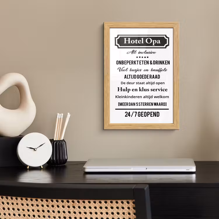 Poster met lijst - Quotes - Hotel opa - Spreuken - Opa — 2
