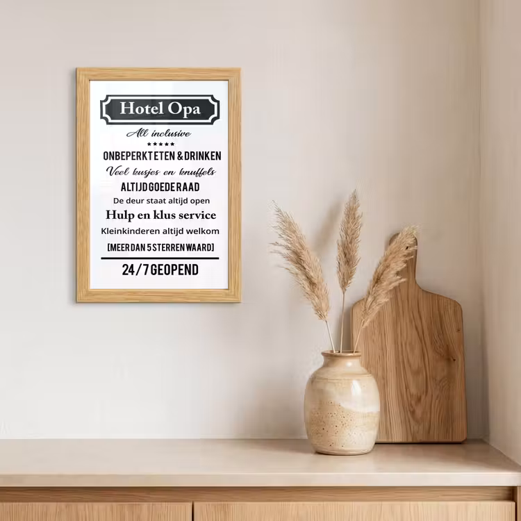 Poster met lijst - Quotes - Hotel opa - Spreuken - Opa — 3