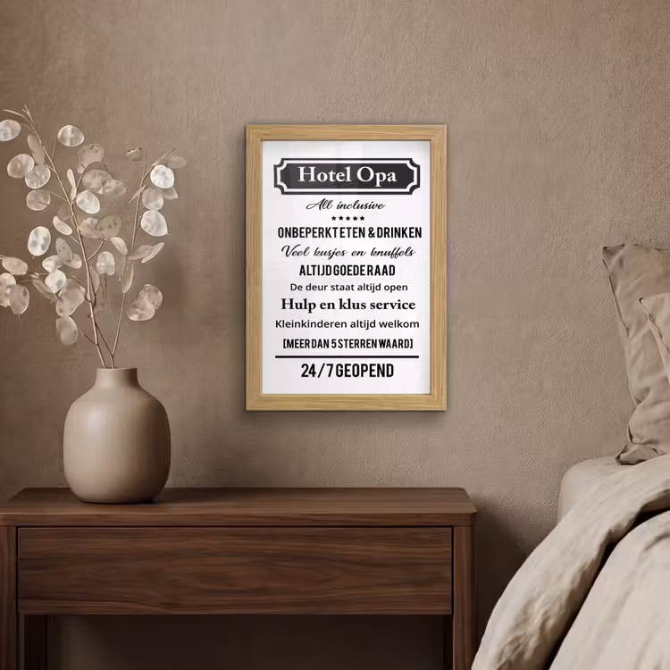 Poster met lijst - Quotes - Hotel opa - Spreuken - Opa — 4