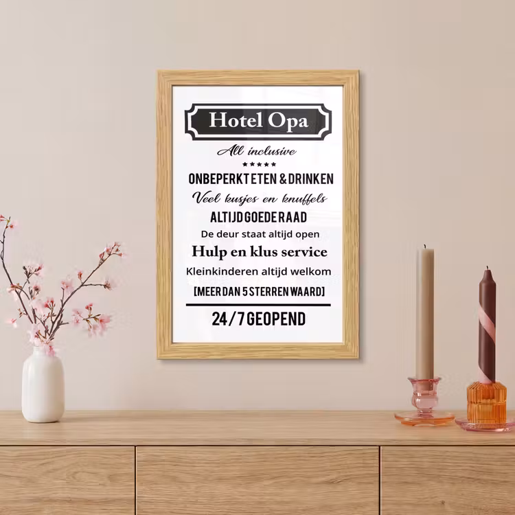 Poster met lijst - Quotes - Hotel opa - Spreuken - Opa — 5