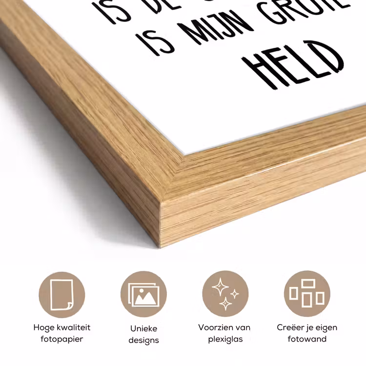Poster met lijst - Quotes - Mijn opa is mijn grote held - Spreuken - Opa — 6
