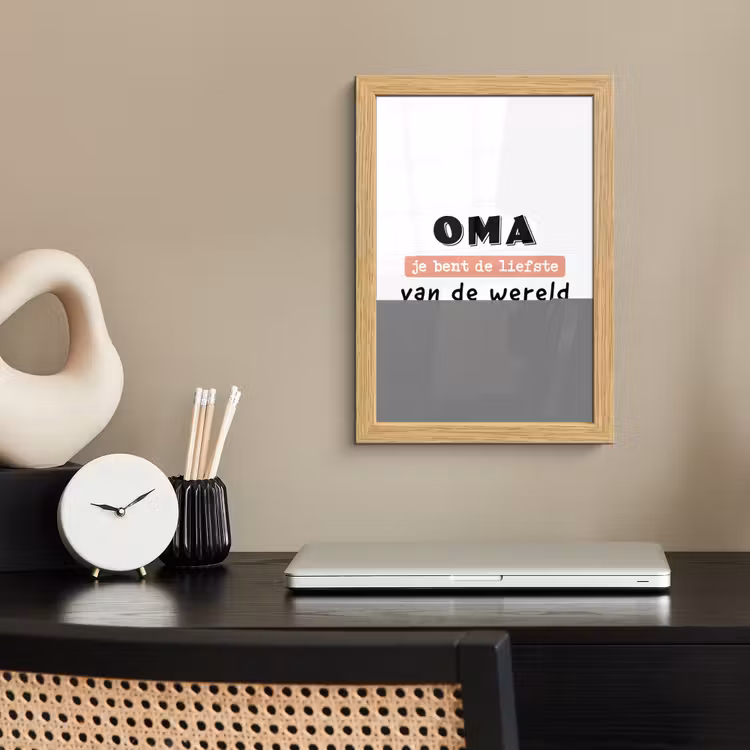 Poster met lijst - Quotes - Oma jij bent de liefste van de wereld - Spreuken - Oma — 2
