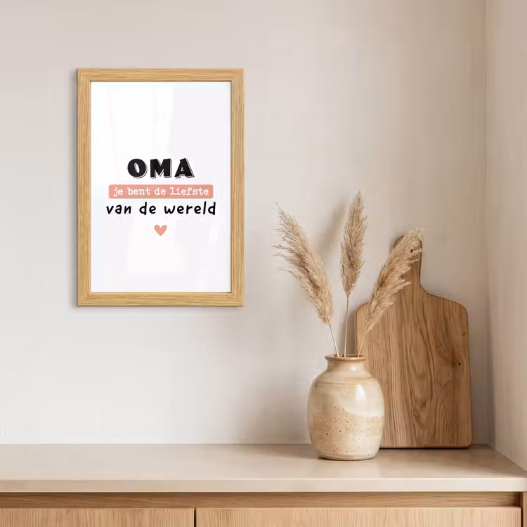 Poster met lijst - Quotes - Oma jij bent de liefste van de wereld - Spreuken - Oma — 3
