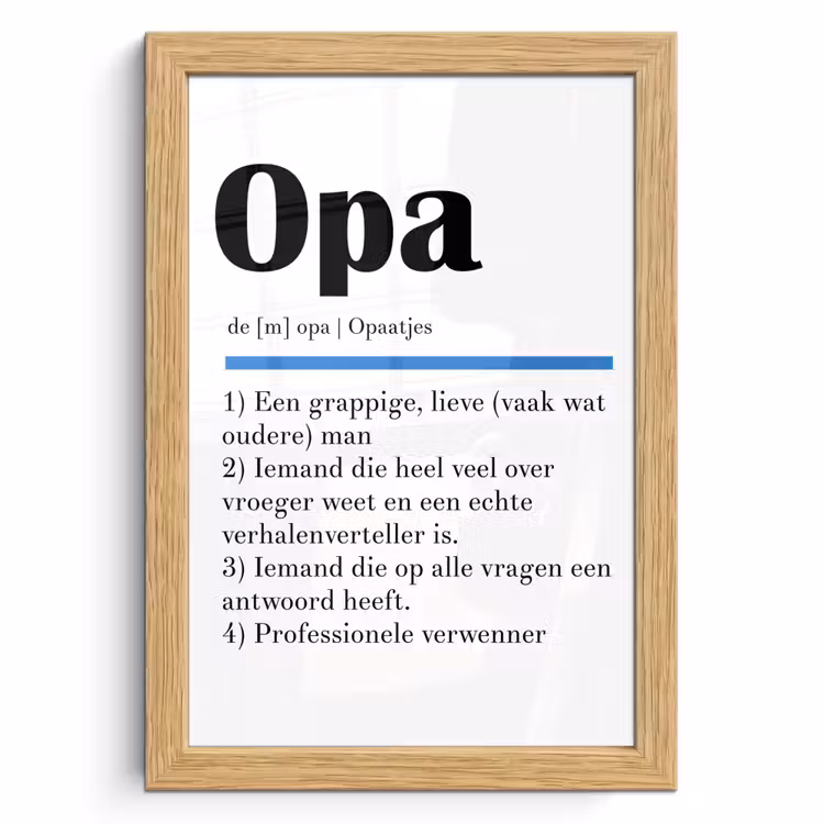 Poster met lijst - Quotes - Opa betekenis - Spreuken - Woordenboek — 1