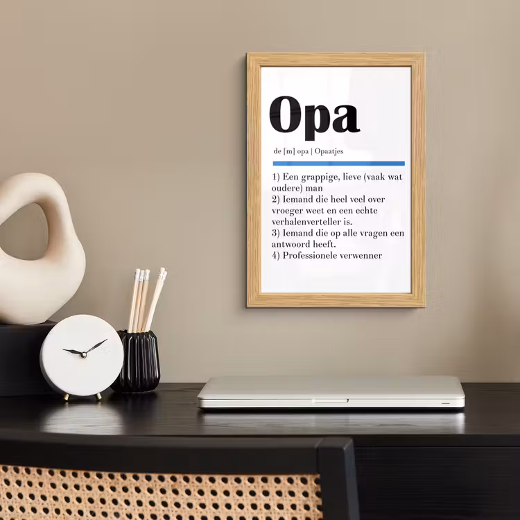 Poster met lijst - Quotes - Opa betekenis - Spreuken - Woordenboek — 2