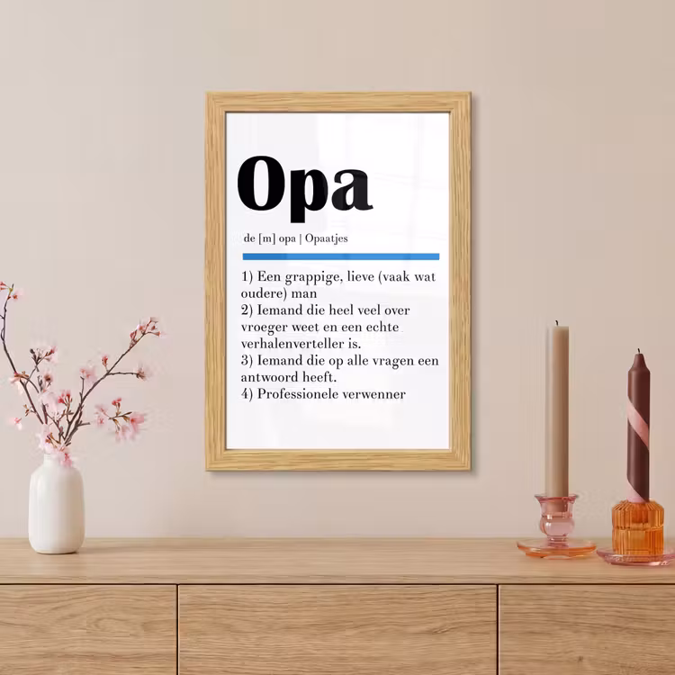 Poster met lijst - Quotes - Opa betekenis - Spreuken - Woordenboek — 5