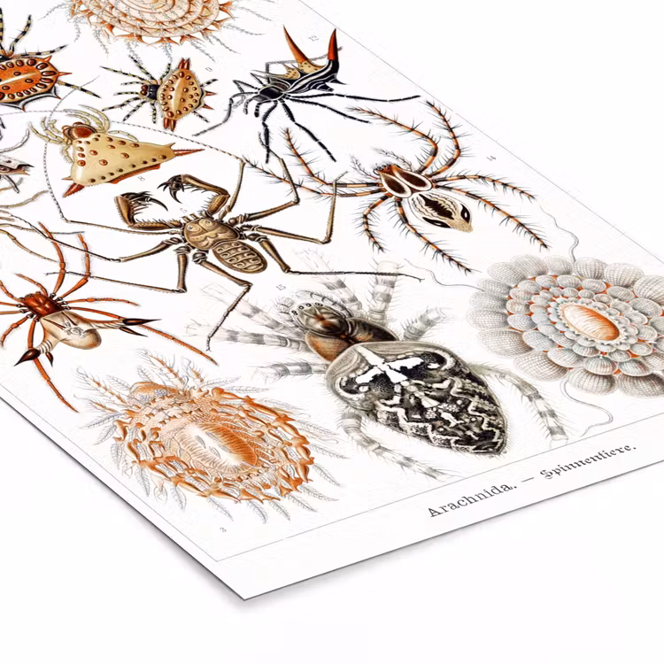 Poster met lijst - Retro - Spin - Ernst Haeckel - Spinnen — 7