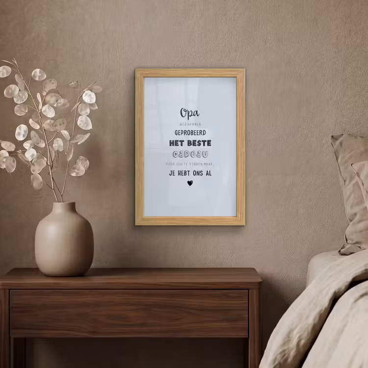Poster met lijst - Vaderdag kados - Opa - Spreuken - Het beste cadeau - Quote — 4