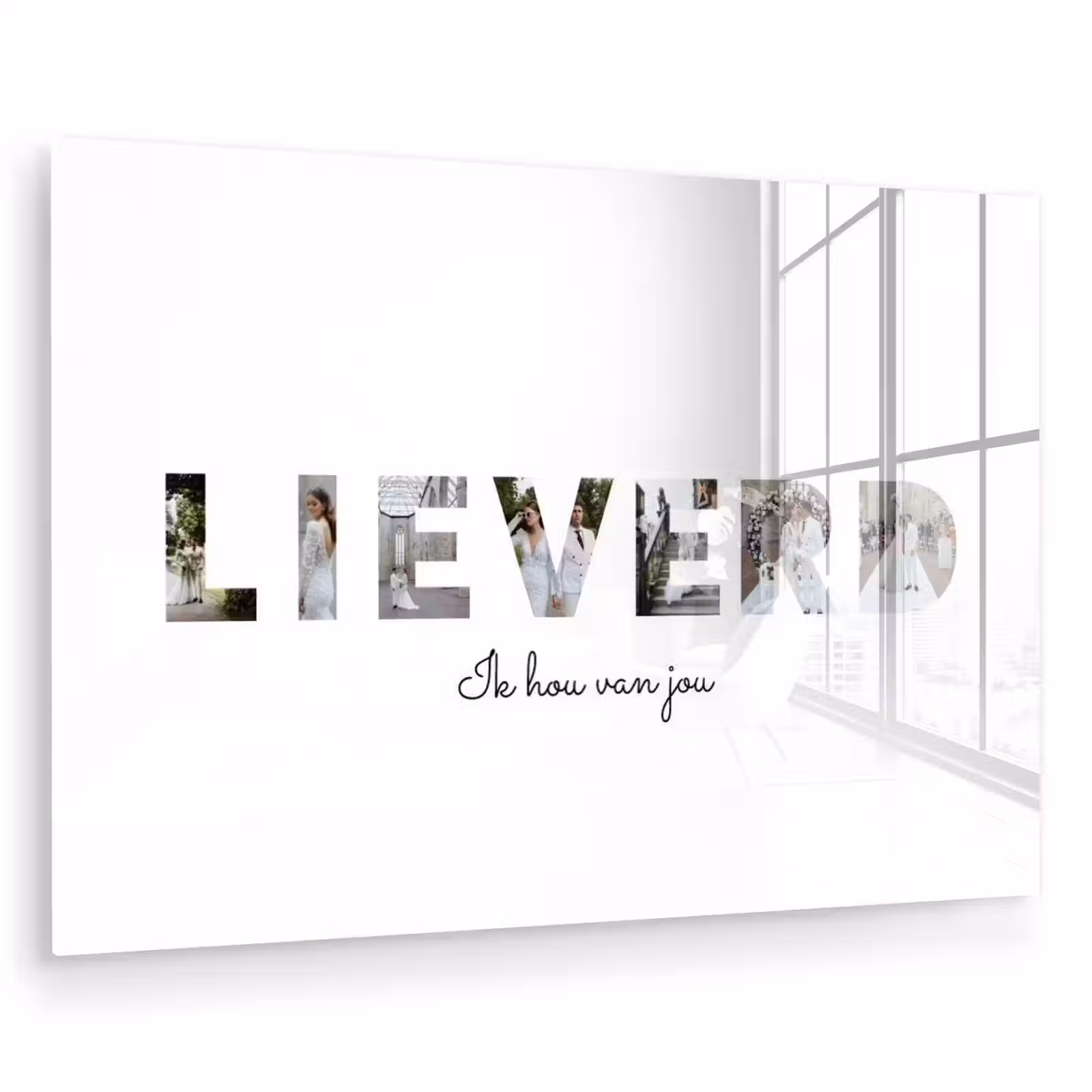 Gepersonaliseerd glas schilderij - Lieverd - Lettercollage — 1