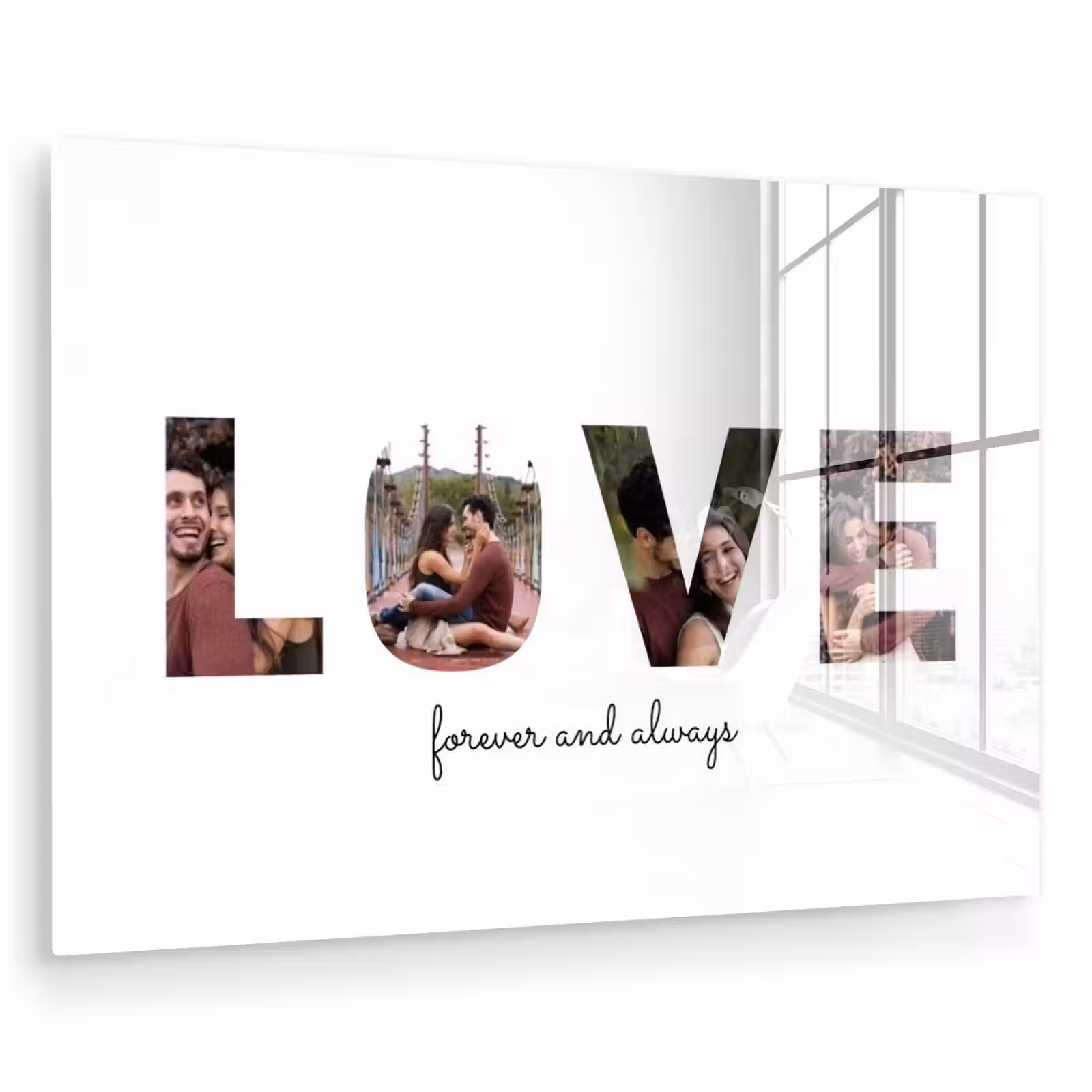 Gepersonaliseerd glas schilderij - Love - Lettercollage — 1