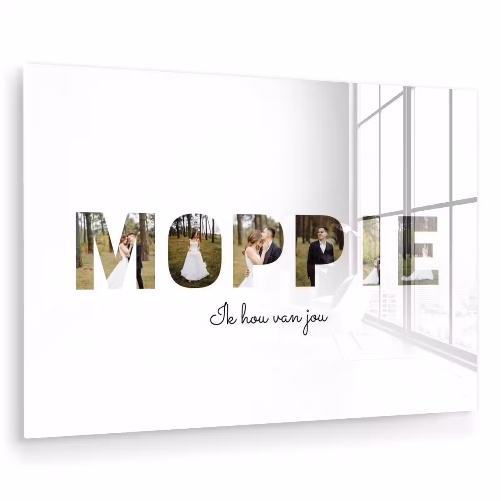 Gepersonaliseerd glas schilderij - Moppie - Lettercollage — 1