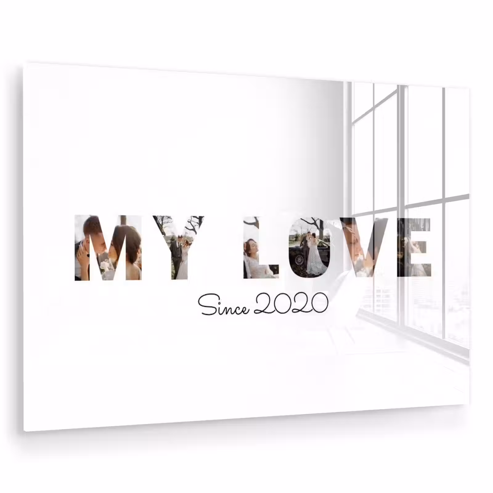 Gepersonaliseerd glas schilderij - My Love - Lettercollage — 1