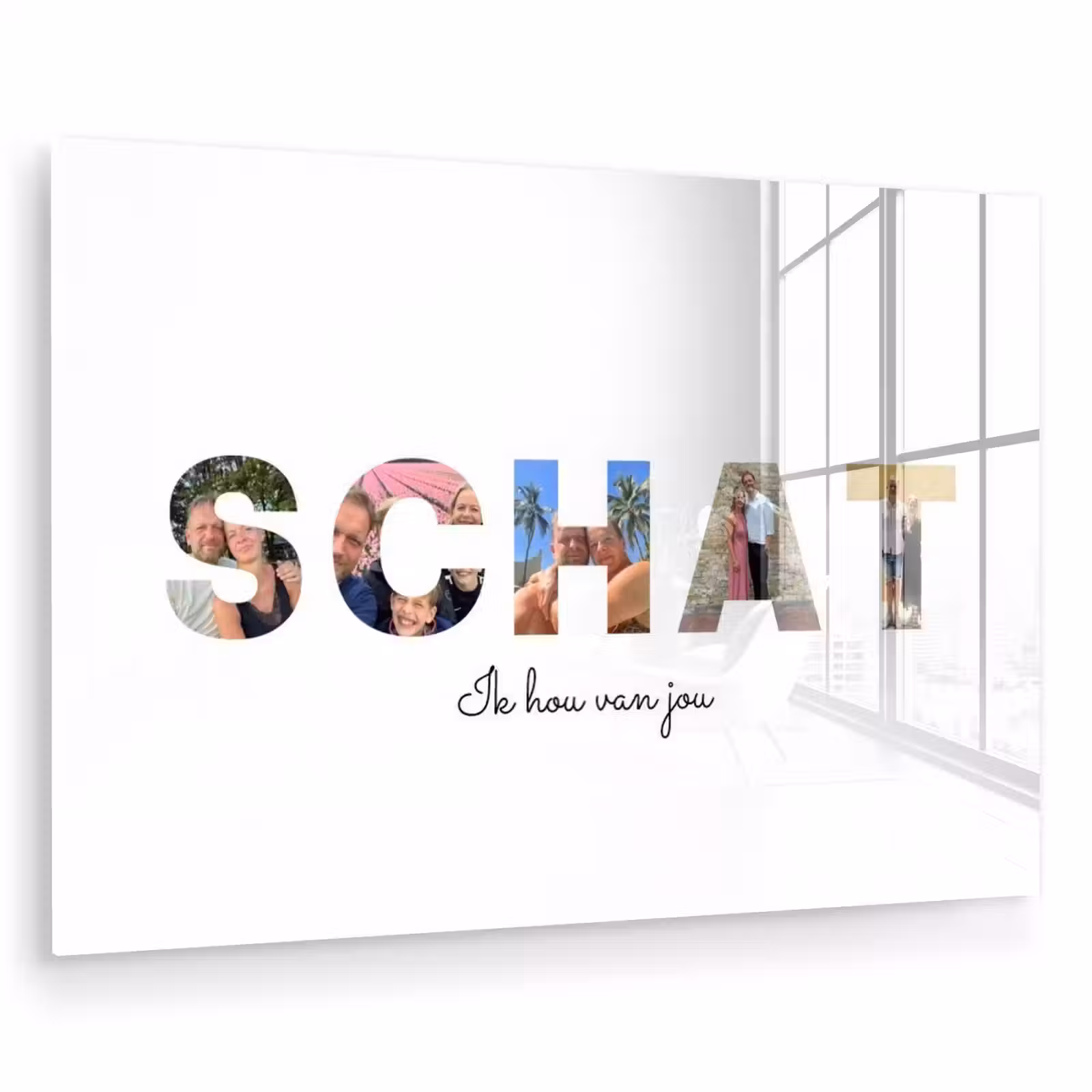Gepersonaliseerd glas schilderij - Schat - Lettercollage — 1