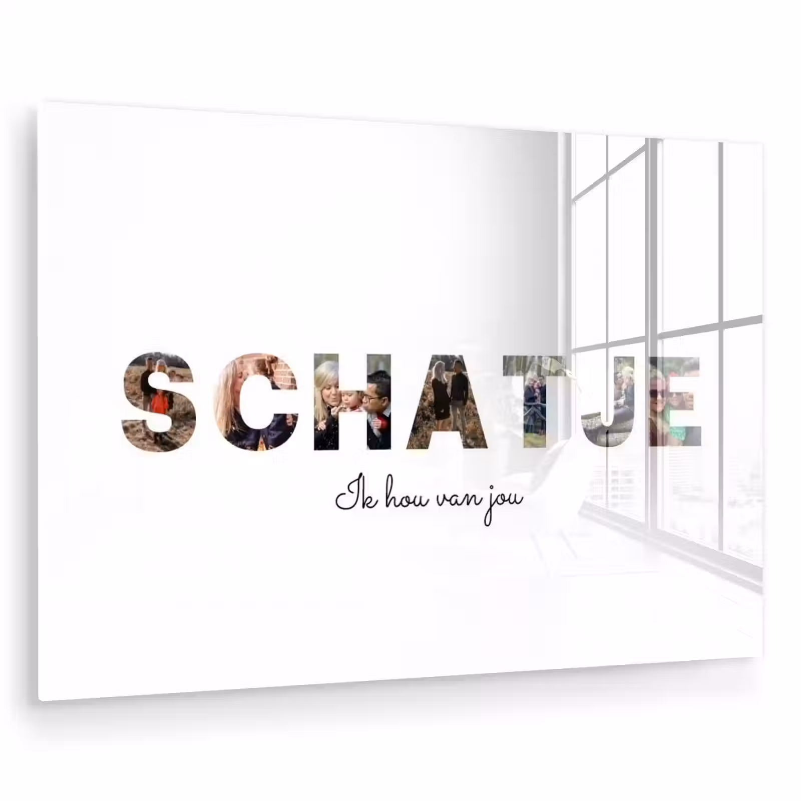 Gepersonaliseerd glas schilderij - Schatje - Lettercollage — 1