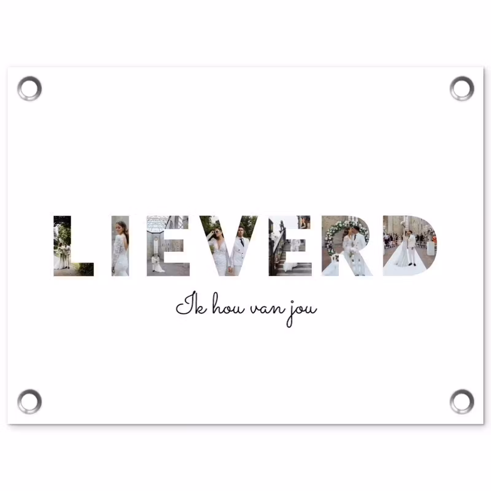 Gepersonaliseerde tuinposter - Lieverd - Lettercollage — 1
