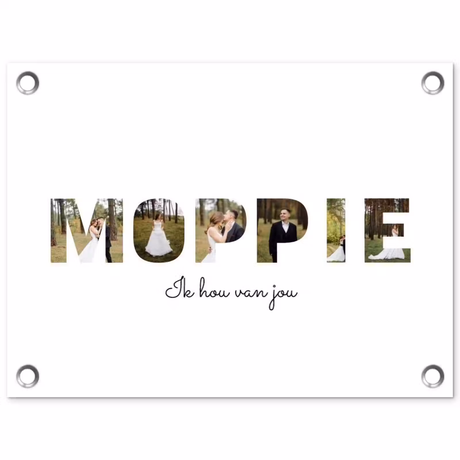 Gepersonaliseerde tuinposter - Moppie - Lettercollage — 1