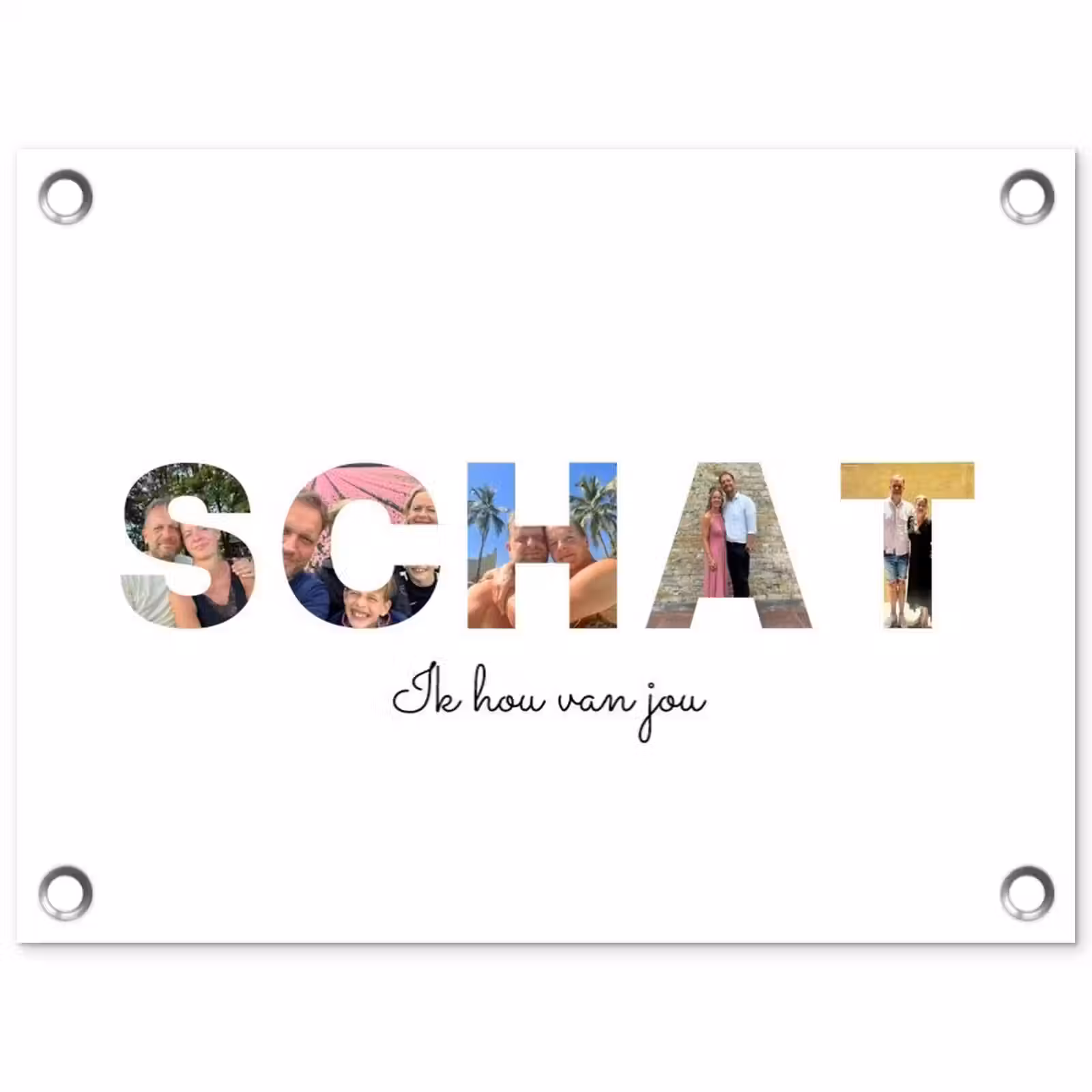 Gepersonaliseerde tuinposter - Schat - Lettercollage — 1