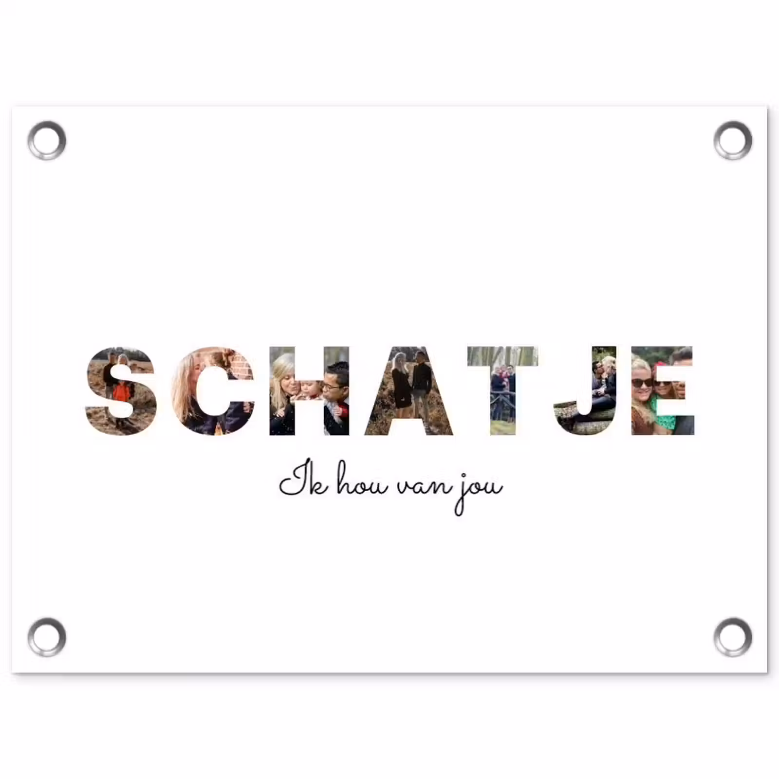 Gepersonaliseerde tuinposter - Schatje - Lettercollage — 1