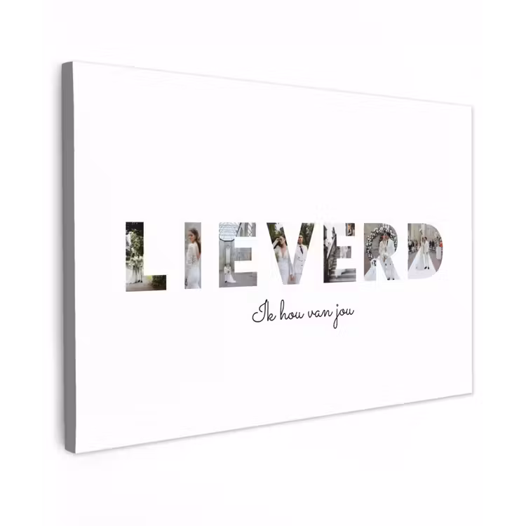 Gepersonaliseerd buiten canvas - Lieverd - Lettercollage — 1