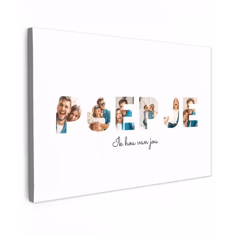 Gepersonaliseerd buiten canvas - Poepje - Lettercollage — 1