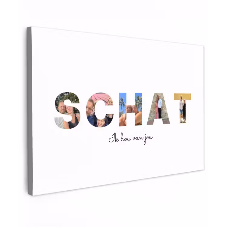 Gepersonaliseerd buiten canvas - Schat - Lettercollage — 1