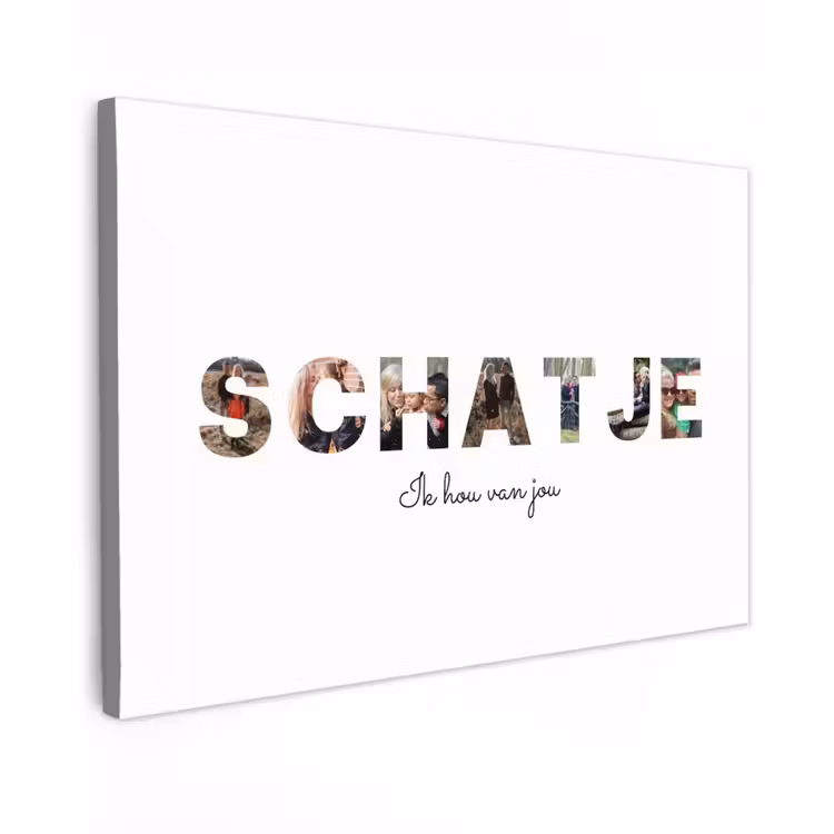 Gepersonaliseerd buiten canvas - Schatje - Lettercollage — 1