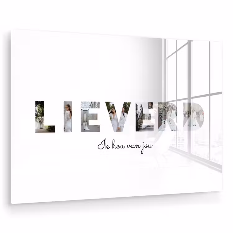 Gepersonaliseerd glas schilderij - Lieverd - Lettercollage — 1