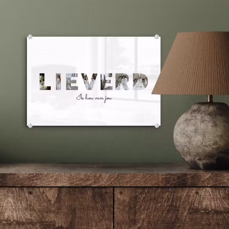 Gepersonaliseerd glas schilderij - Lieverd - Lettercollage — 4