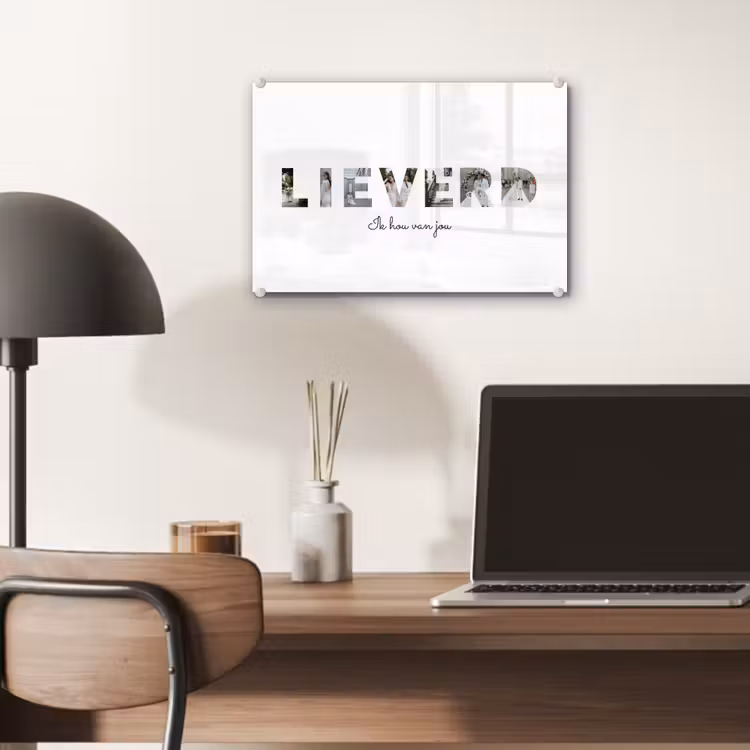 Gepersonaliseerd glas schilderij - Lieverd - Lettercollage — 7