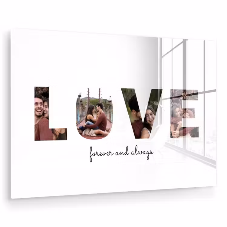 Gepersonaliseerd glas schilderij - Love - Lettercollage — 1