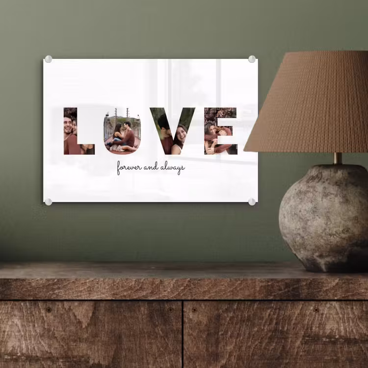 Gepersonaliseerd glas schilderij - Love - Lettercollage — 4