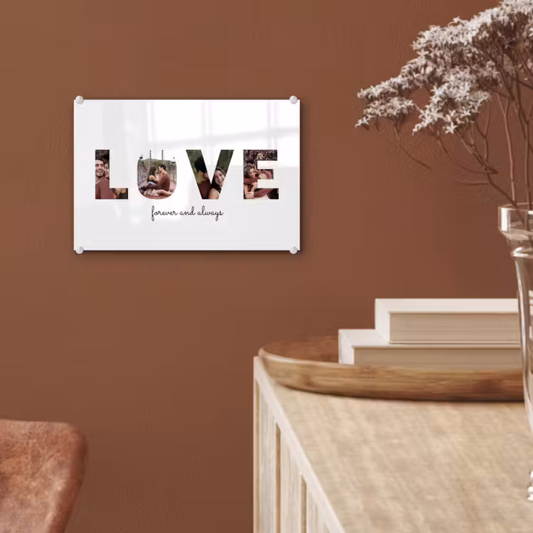 Gepersonaliseerd glas schilderij - Love - Lettercollage — 6