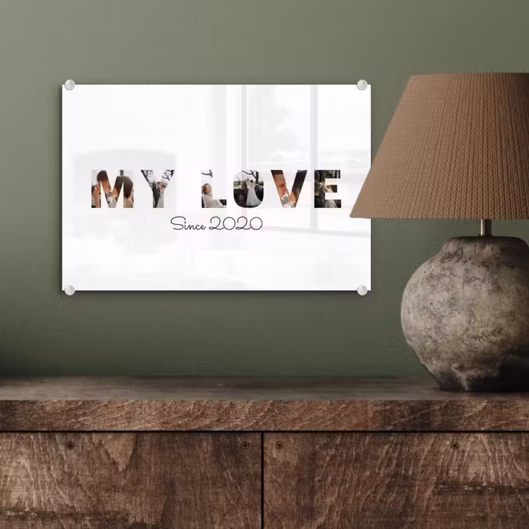 Gepersonaliseerd glas schilderij - My Love - Lettercollage — 4