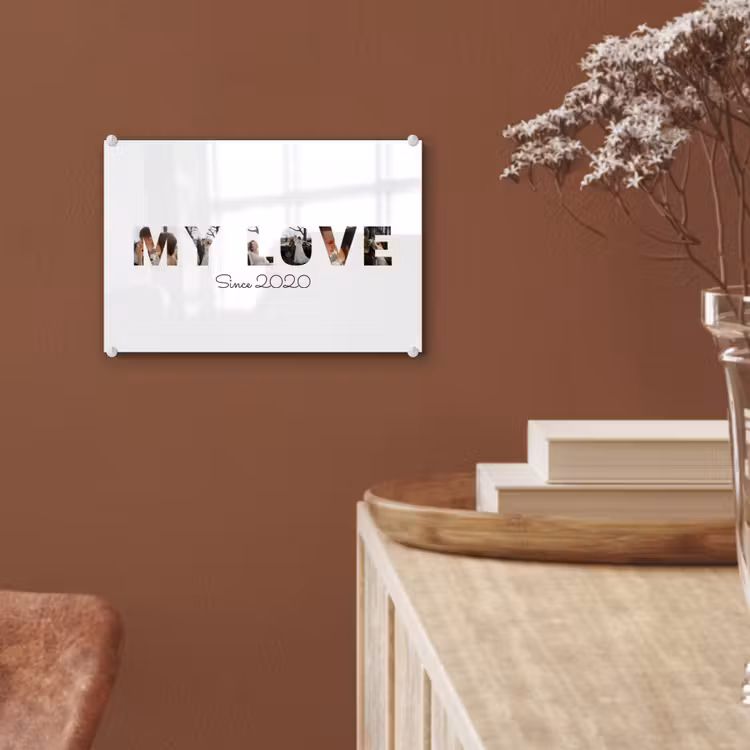 Gepersonaliseerd glas schilderij - My Love - Lettercollage — 6