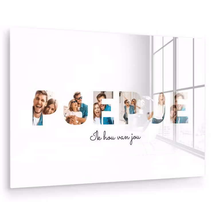 Gepersonaliseerd glas schilderij - Poepje - Lettercollage — 1