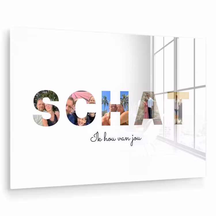 Gepersonaliseerd glas schilderij - Schat - Lettercollage — 1