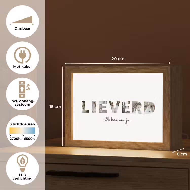 Gepersonaliseerde Lightbox - Lieverd - Lettercollage — 4