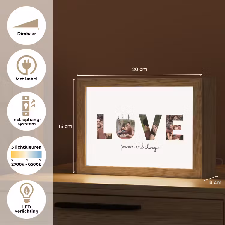 Gepersonaliseerde Lightbox - Love - Lettercollage — 4