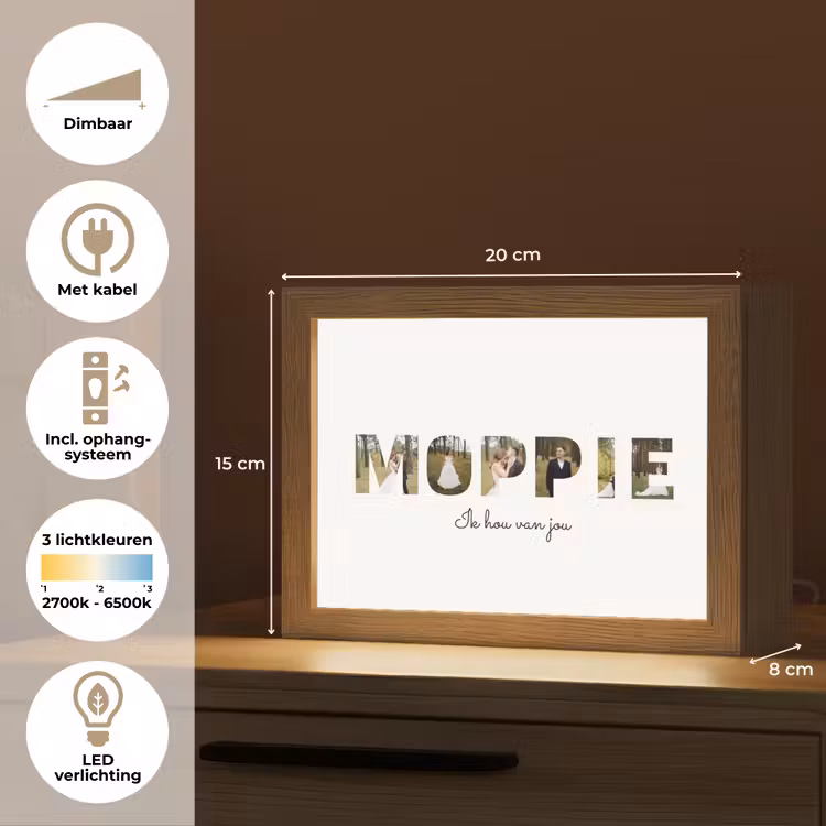 Gepersonaliseerde Lightbox - Moppie - Lettercollage — 4