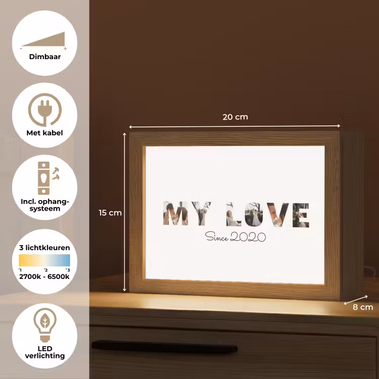 Gepersonaliseerde Lightbox - My Love - Lettercollage — 4