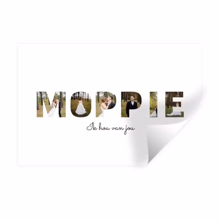 Gepersonaliseerde muursticker - Moppie - Lettercollage — 1
