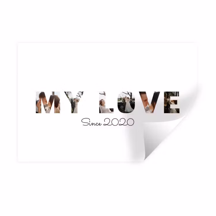 Gepersonaliseerde muursticker - My Love - Lettercollage — 1