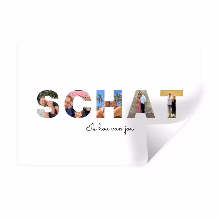Gepersonaliseerde muursticker - Schat - Lettercollage — 1