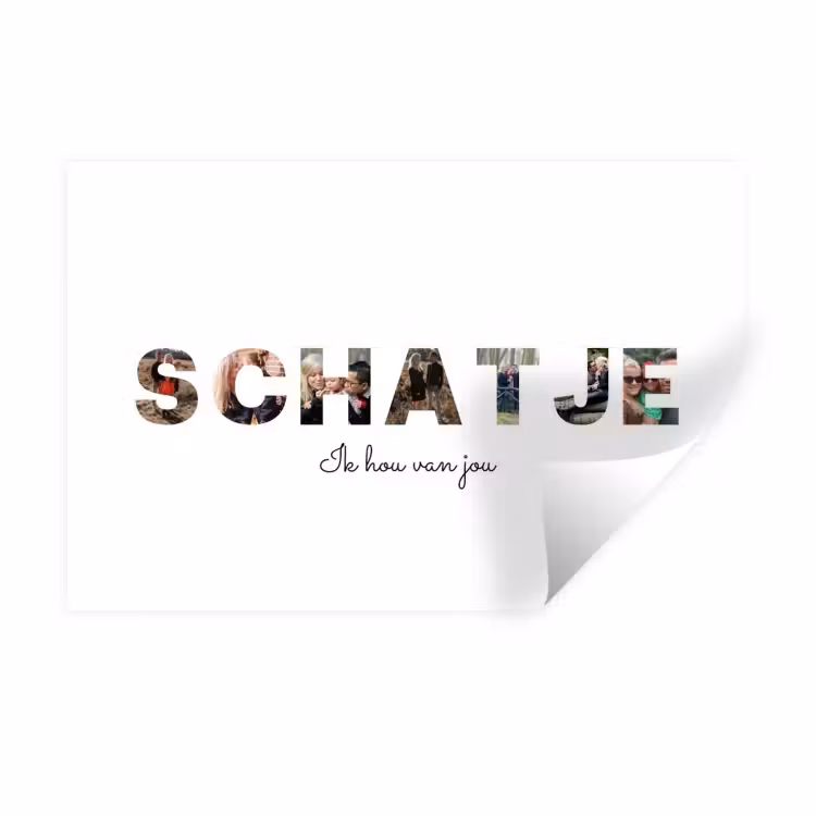Gepersonaliseerde muursticker - Schatje - Lettercollage — 1