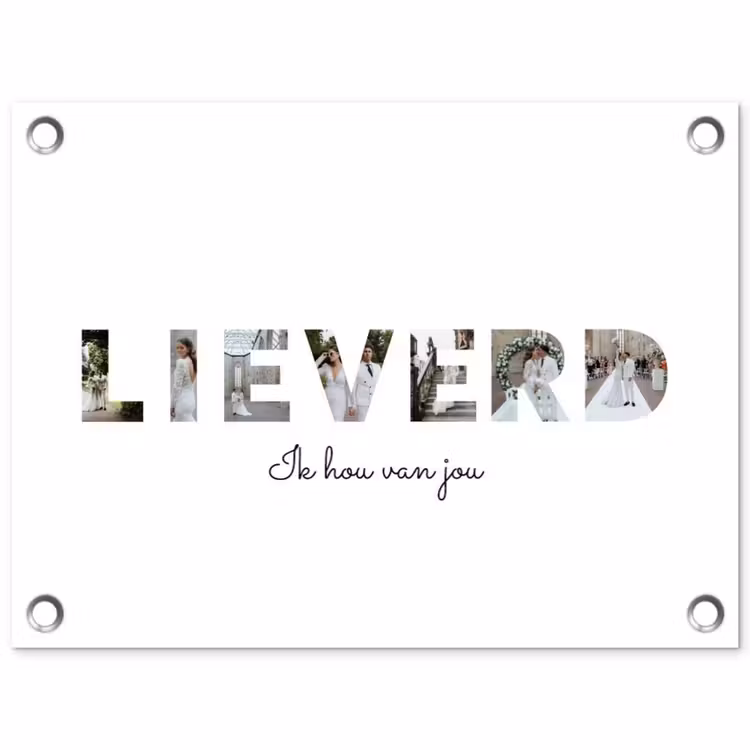 Gepersonaliseerde tuinposter - Lieverd - Lettercollage — 1