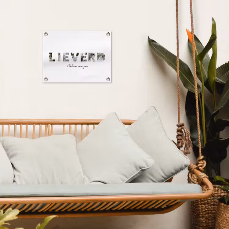 Gepersonaliseerde tuinposter - Lieverd - Lettercollage — 5