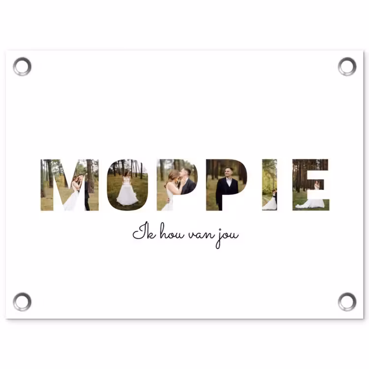 Gepersonaliseerde tuinposter - Moppie - Lettercollage — 1